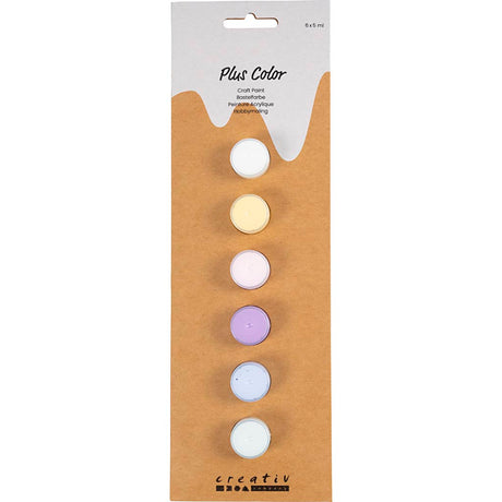 Creativ company plus color peinture acrylique, couleurs pastel, 6x5 ml 1 boîte
