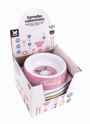 Bol à nourriture pour chat en mélamine Martin assorti