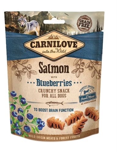 Carnilove crunchy snack laks blåbær