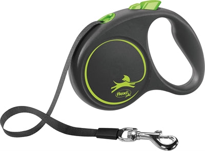 Ruban design noir ligne rétractable Flexi vert