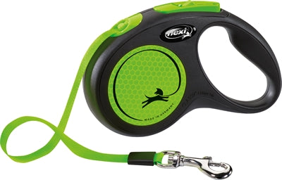 Flexi ligne rétractable nouveau ruban néon classique noir vert