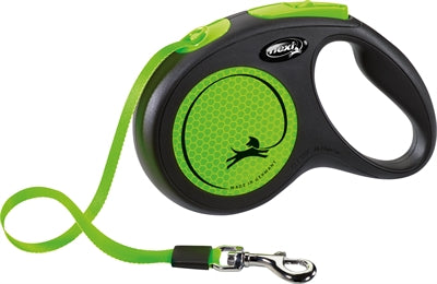 Flexi ligne rétractable nouveau ruban néon classique noir vert