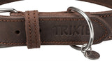 Trixie collier pour chien rustique cuir gras marron foncé