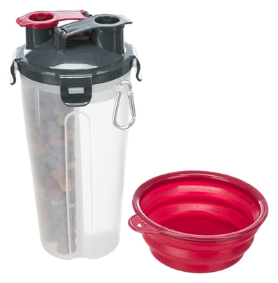 Biberon Trixie avec récipient de voyage en plastique et silicone