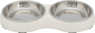 Trixie gamelle pour chat double mélamine acier inoxydable blanc