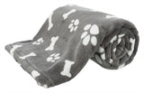 Trixie couverture pour chien Kenny polaire pattes d'os gris
