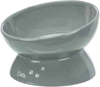 Trixie Food Bowl Cat xxl Keramična dvignjena siva