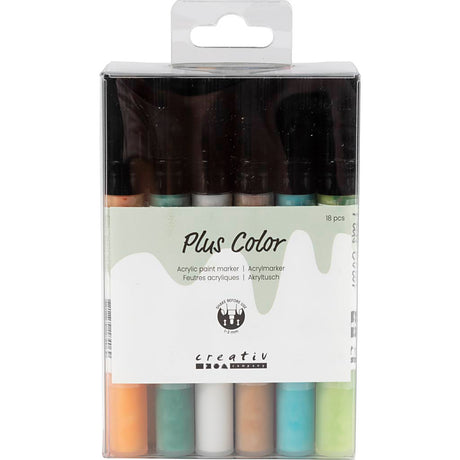 Creativ company plus stylos acryliques de couleur marqueur de peinture acrylique, 18 pcs.
