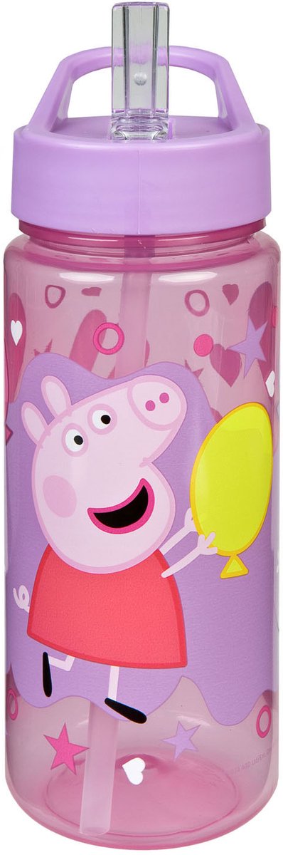 Undercover świnka peppa series - bouteille d'eau - 500 ml - avec gobelet à débit - sans BPA