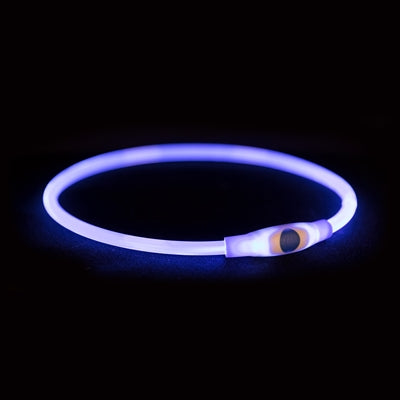 Trixie collier lumineux lampe flash USB rechargeable TPU bleu