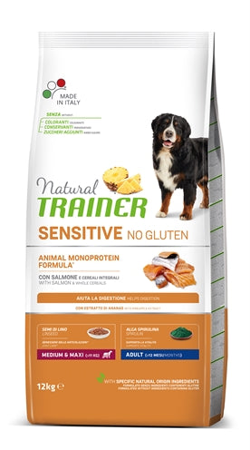 Natierlecht Trainerhäffer Erwuessene Medium Maxi sensibel Salmon Gluten -Free