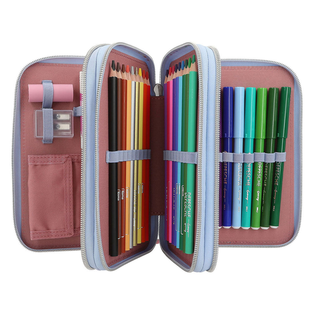 Trousse à 3 compartiments haut de gamme avec peluche App Team