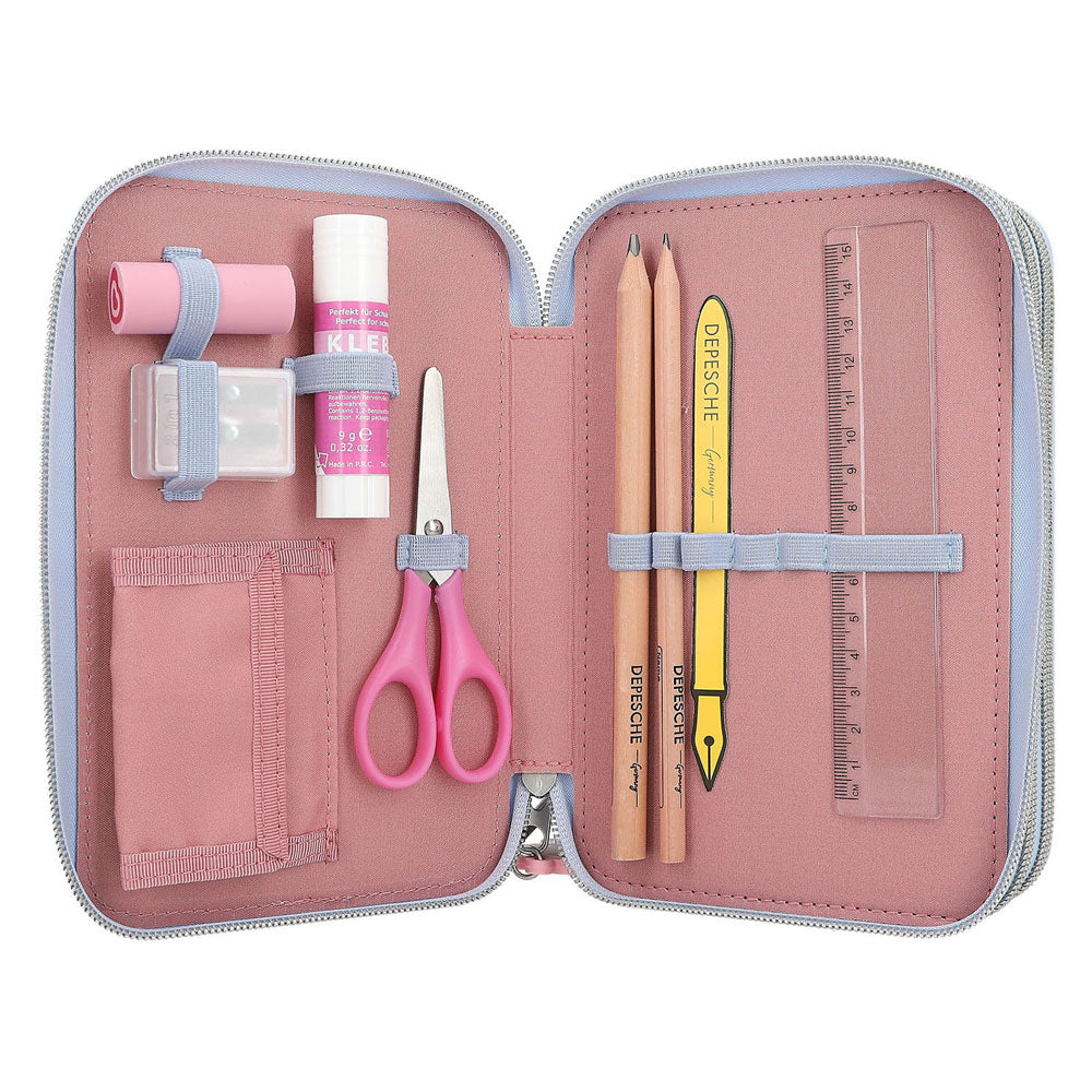 Trousse à 3 compartiments haut de gamme avec peluche App Team