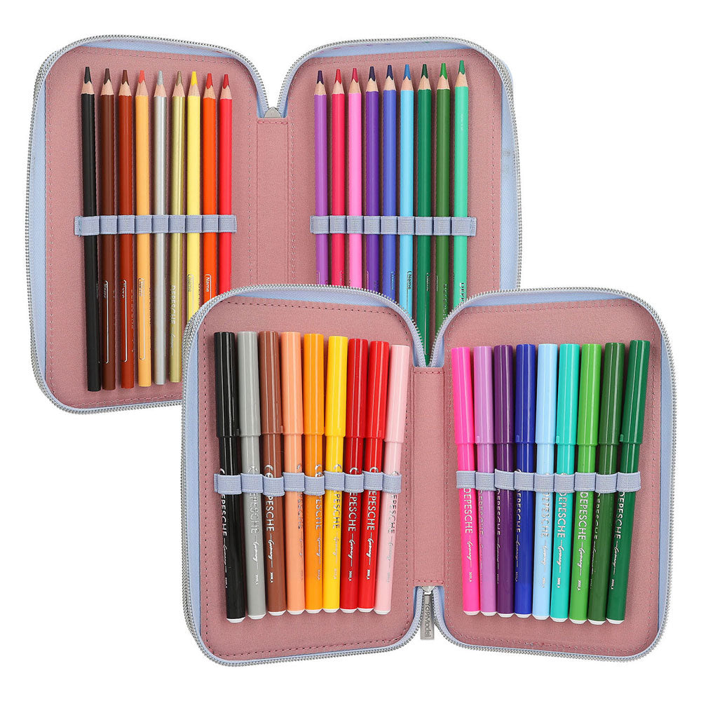 Trousse à 3 compartiments haut de gamme avec peluche App Team