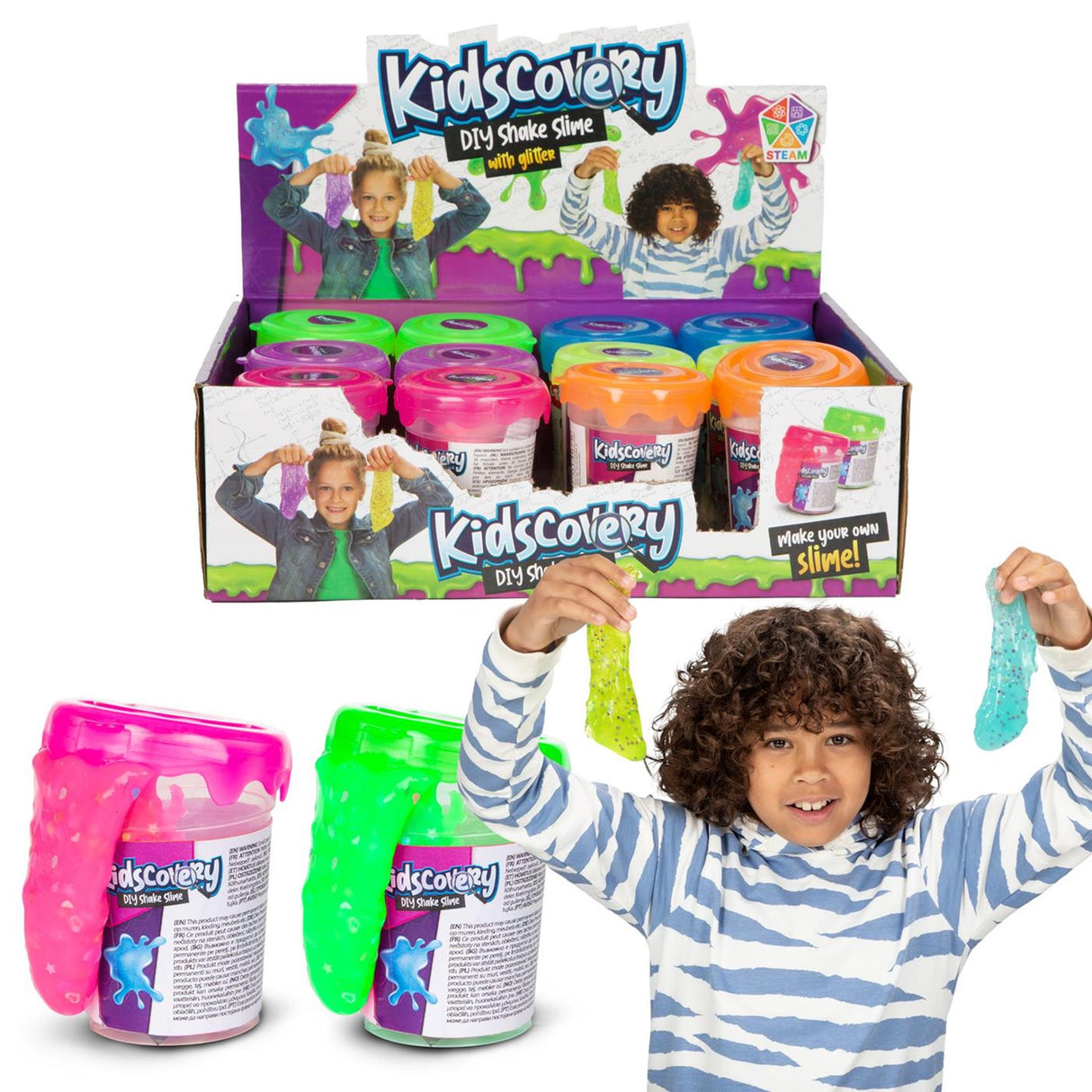 Kidscovery Science Slime Shake Confettis 6 assortis | 12 pièces
