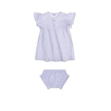 Léopard | ensemble filles lilas plage - mousseline