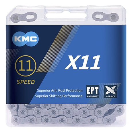 KMC X11 EPT Bicycle Chain - 118 Liens - Gray