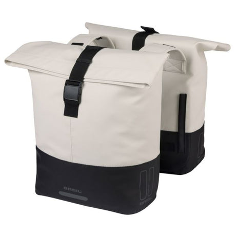Sacoche de vélo double Basil Cove 28-32l 14 x 29 x 36 cm - blanc noir