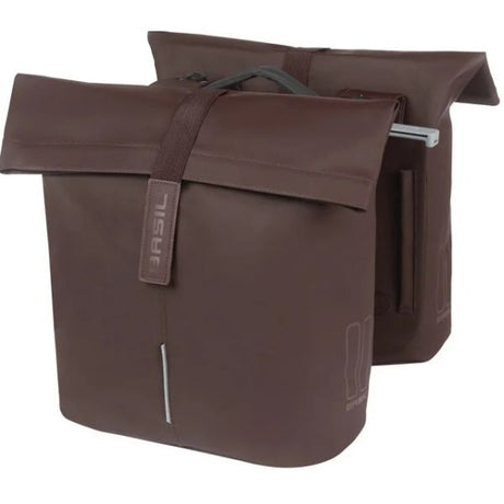 Sacoche de vélo double Basil City Mik 28-32 litres - marron rôti