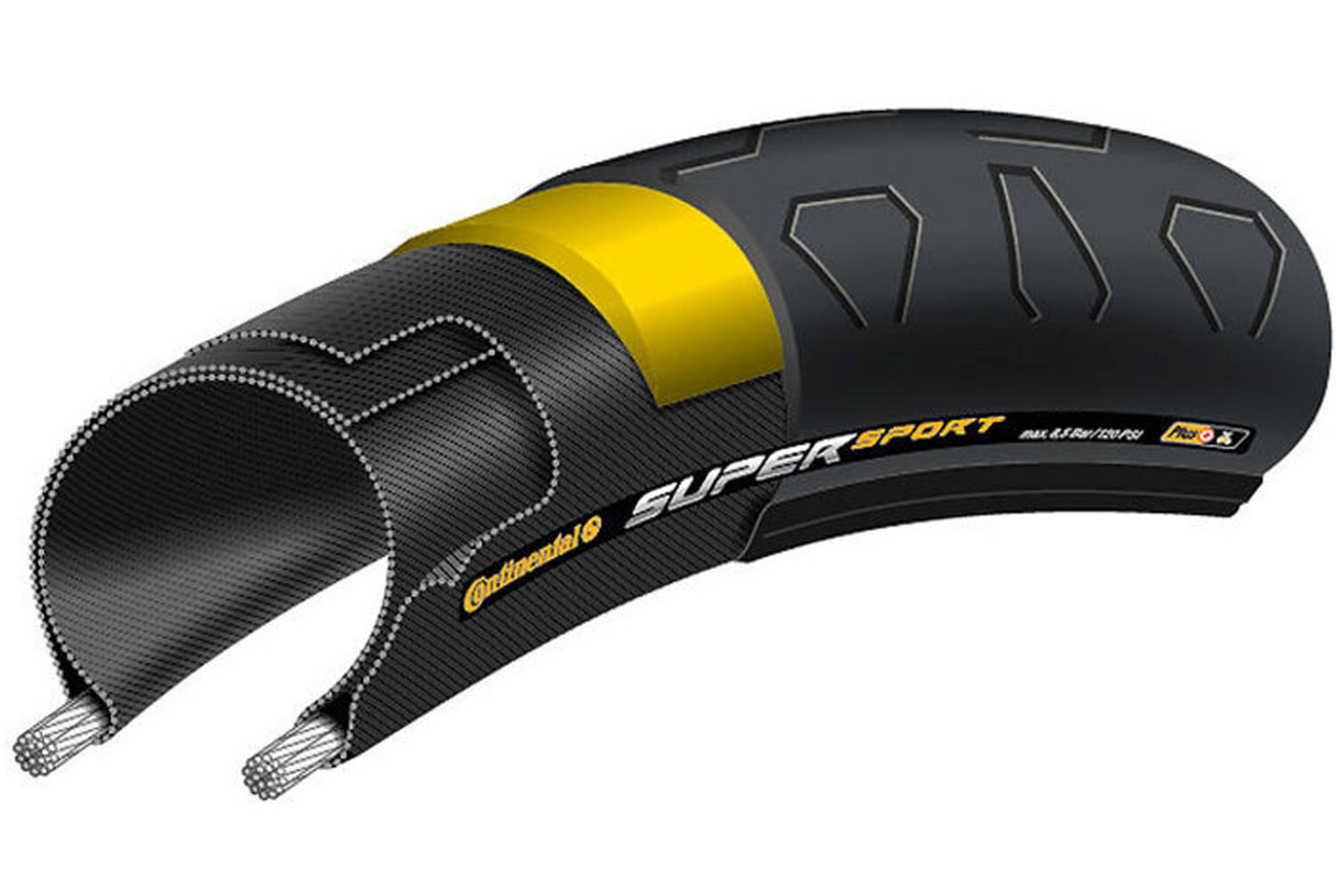 Continental Super Sport Plus - banda de bicicletas de carreras - 700x25c - neumático de alambre - negro