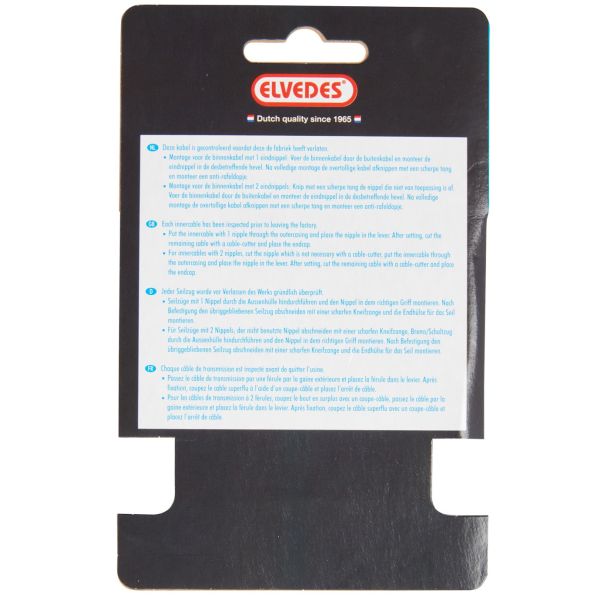 Elvedes Schakel Binnenkabel 2250 mm 1 x 19 fil galvanisé Ø1,25 avec nable Ø4 × 4 + tø5 × 3 (par pièce) - argent
