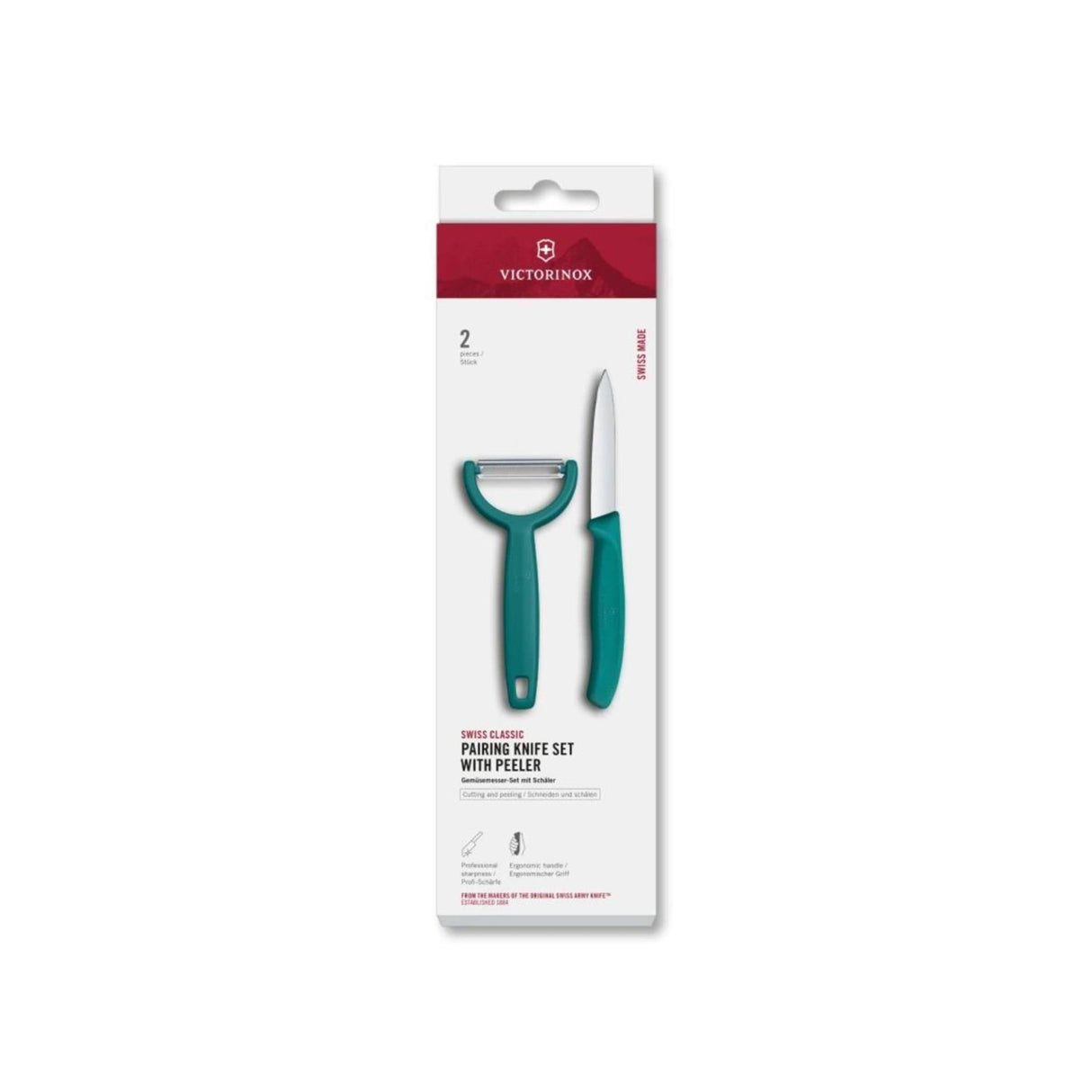 Couteau à éplucher Victorinox + éplucheur en Y rouge