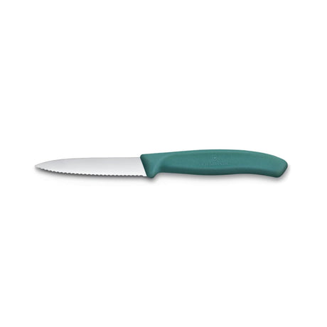 Couteau à éplucher Victorinox vert dentelé 8cm