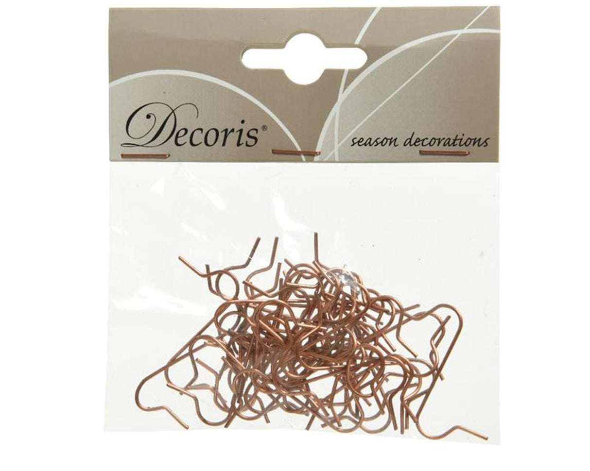 Decoris Crochets boule de Noël cuivre 3,5 cm 50 pièces