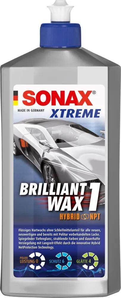 Sonax vernis pour voiture xtreme brillantwax 1 hybride npt brillantwax 1 nano pro extreme 500 ml