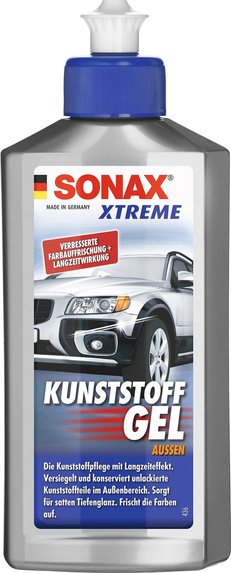 Produit d'entretien plastique Sonax gel plastique xtreme extérieur et gel plastique nanopro xtreme extérieur