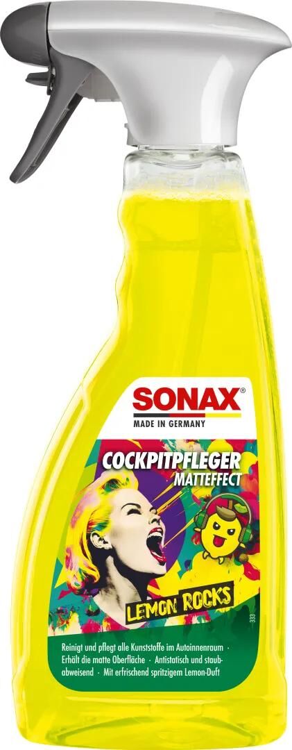 Sonax produit d'entretien plastique soin du cockpit effet mat soin du cockpit 500 ml citronniers