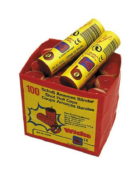 Johntoy Wicke pack de 12 rouleaux d'amorces 100 coups en rouleau pour pistolet jouet