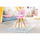 Baby geborenes Baby geborener skandinavischer Esstuhl Holz rosa