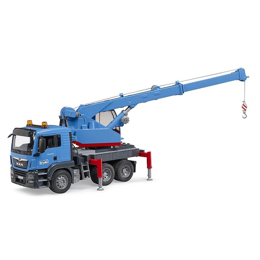 Bruder 3771 camion homme avec grue bleu