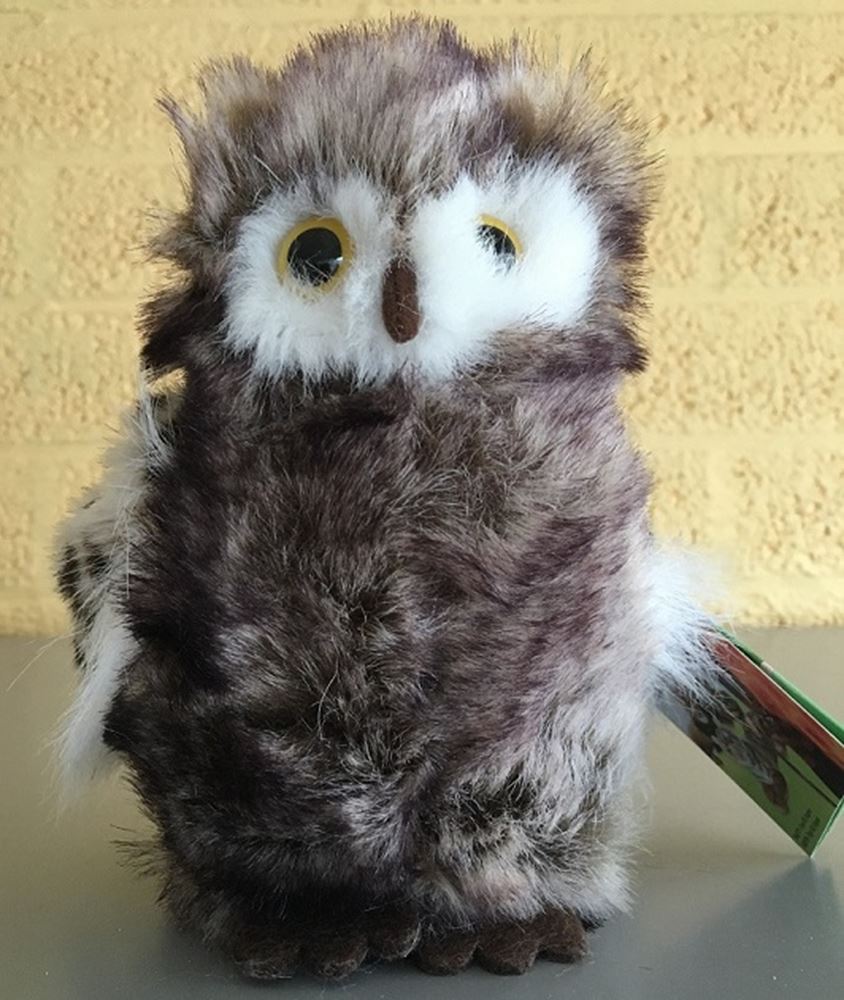 Chouette en peluche. 18 cm