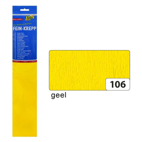 Folia fo-822106 papier crépon 50cmx2,5m rétractable 10 plis jaune