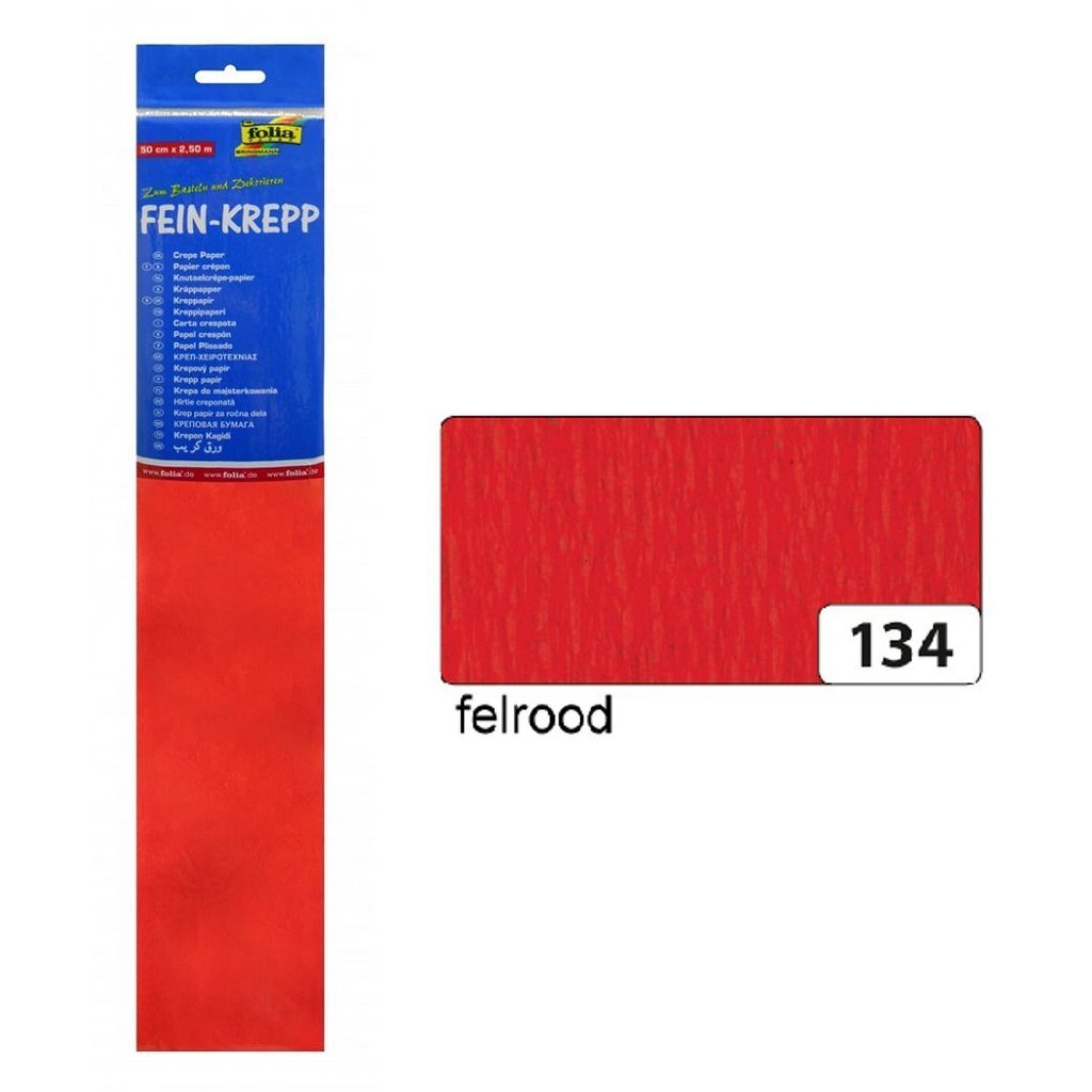 Folia fo-822134 papier crépon 50cmx2,5m rétractable 10 plis rouge