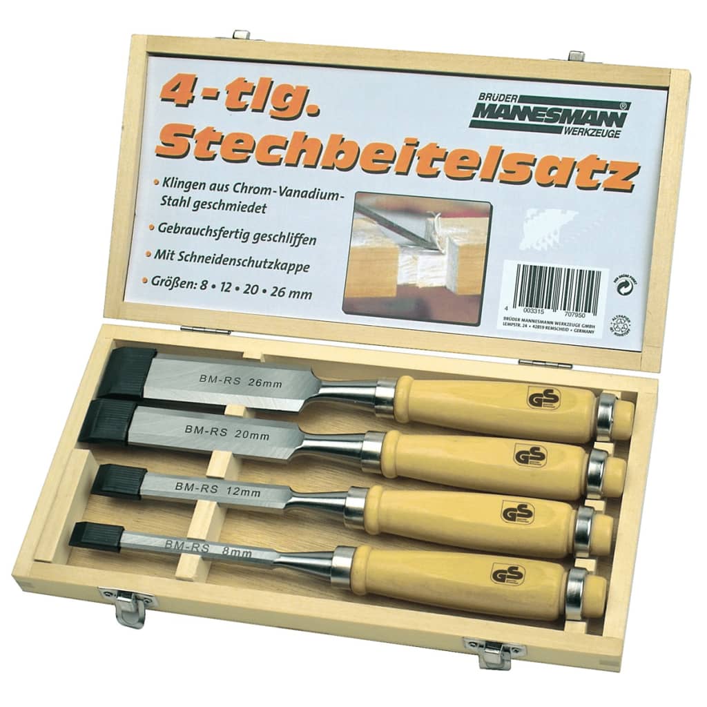 Brüder Mannesmann Brüder Mannesmann Houtsteekbeitel Set 4-Piece 66104