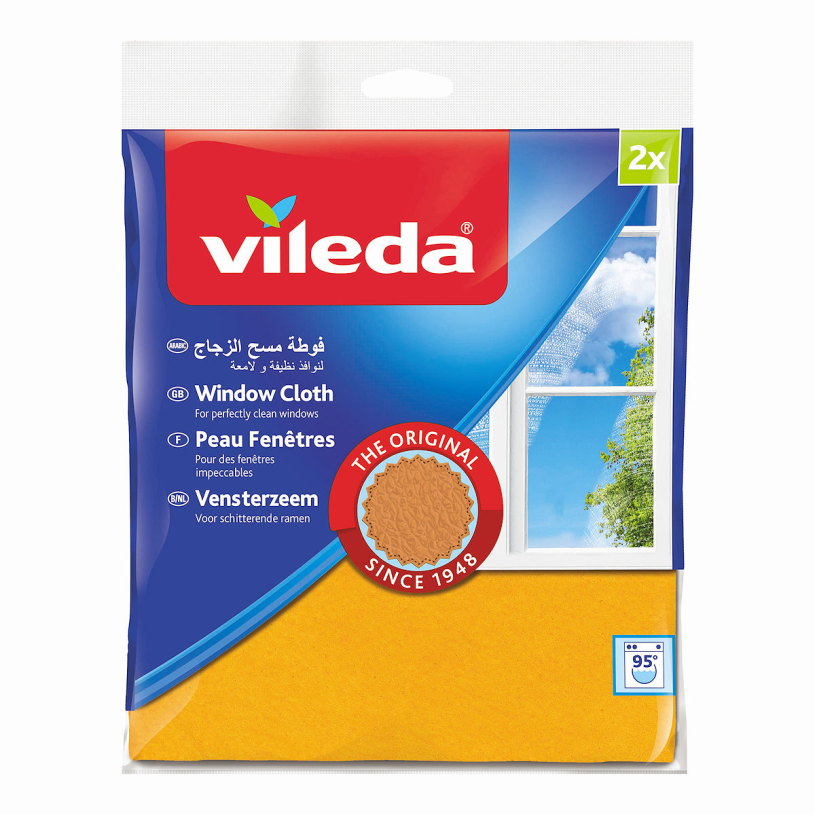 Vileda 1059842 - peau de chamois pour fenêtre + 30% mf 2pack | 2 pièces