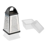 Râpe à quatre faces Westmark avec bac de récupération, 4 surfaces de râpe coupantes, hauteur : 25 cm, plastique inox, argent noir, 11882260