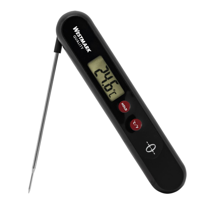 Thermomètre de fuite Westmark, sans piles, avec bouton de verrouillage de la température, plastique inox, éco, argent noir rouge, 12962260