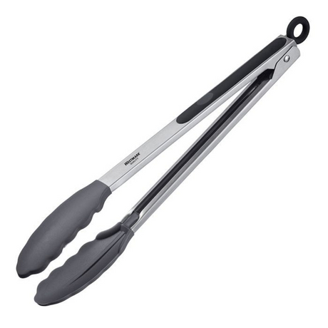 Pince de service Westmark, avec lames en silicone et poignées en caoutchouc, longueur : 34 cm, acier inoxydable plastique silicone, silicone classique maxi, argent noir, 16182270
