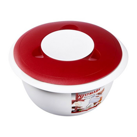 Bol mélangeur Westmark avec couvercle en deux parties, 2,5 l, avec bec verseur, plastique, blanc rouge, 3153227r