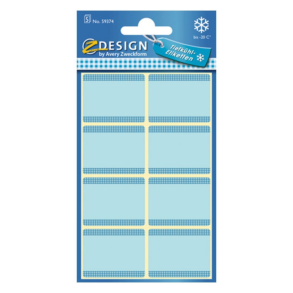 Avery av-59374 étiquettes de congélateur z-design 36x28 mm 40 pièces bleu