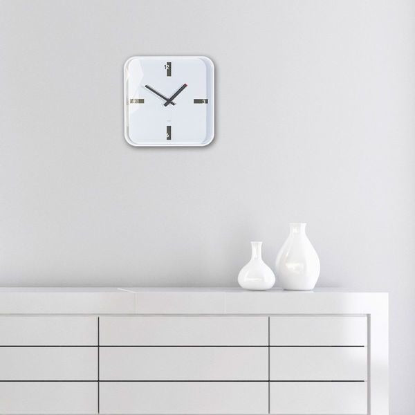 Sigel si-wu122 horloge murale artetempus mezo blanc avec mouvement à quartz
