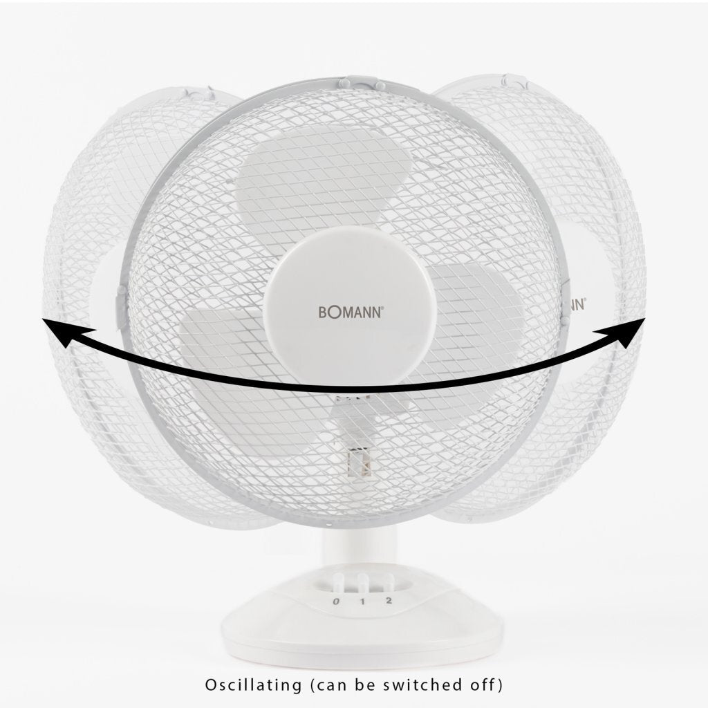 Bomann vl 1137 cb ventilateur de table 23 cm blanc
