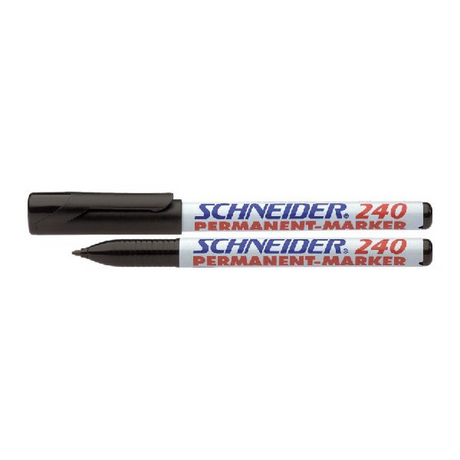 Marqueur Schneider maxx 240 pointe ronde permanente noir. boîte de 10 pièces