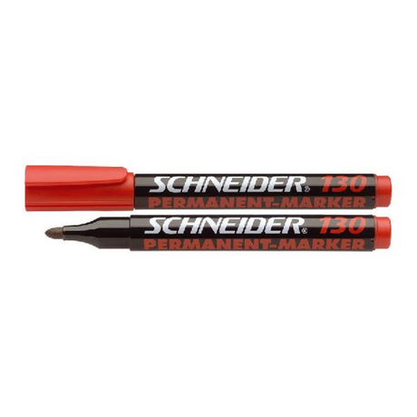 Schneider writing instruments marqueur permanent schneider - maxx 130 - pointe ronde - couleur d'écriture rouge - boîte 10 pièces