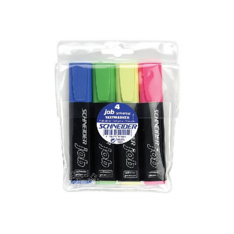 Schneider papeterie Schneider surligneur - marqueur de texte - travail - assortiment de 4 pièces - pointe biseautée - s-1500