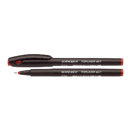 Instruments d'écriture Schneider fineliner schneider - topliner 967 - largeur de trait 0,4 mm - rouge - boîte de 10 pièces - s-9672